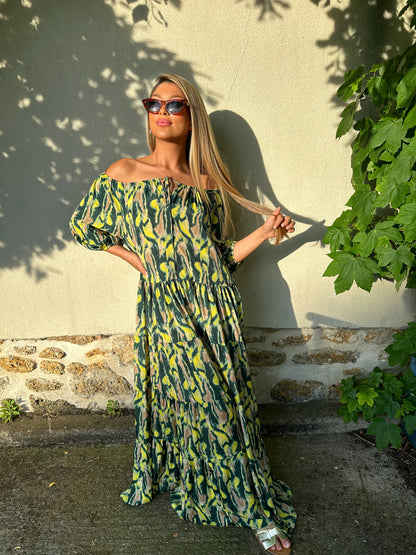 Robe longue St-tropez verte