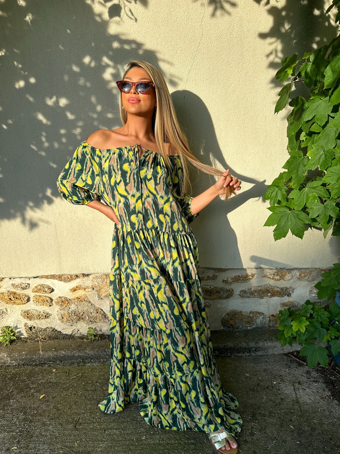 Robe longue St-tropez verte